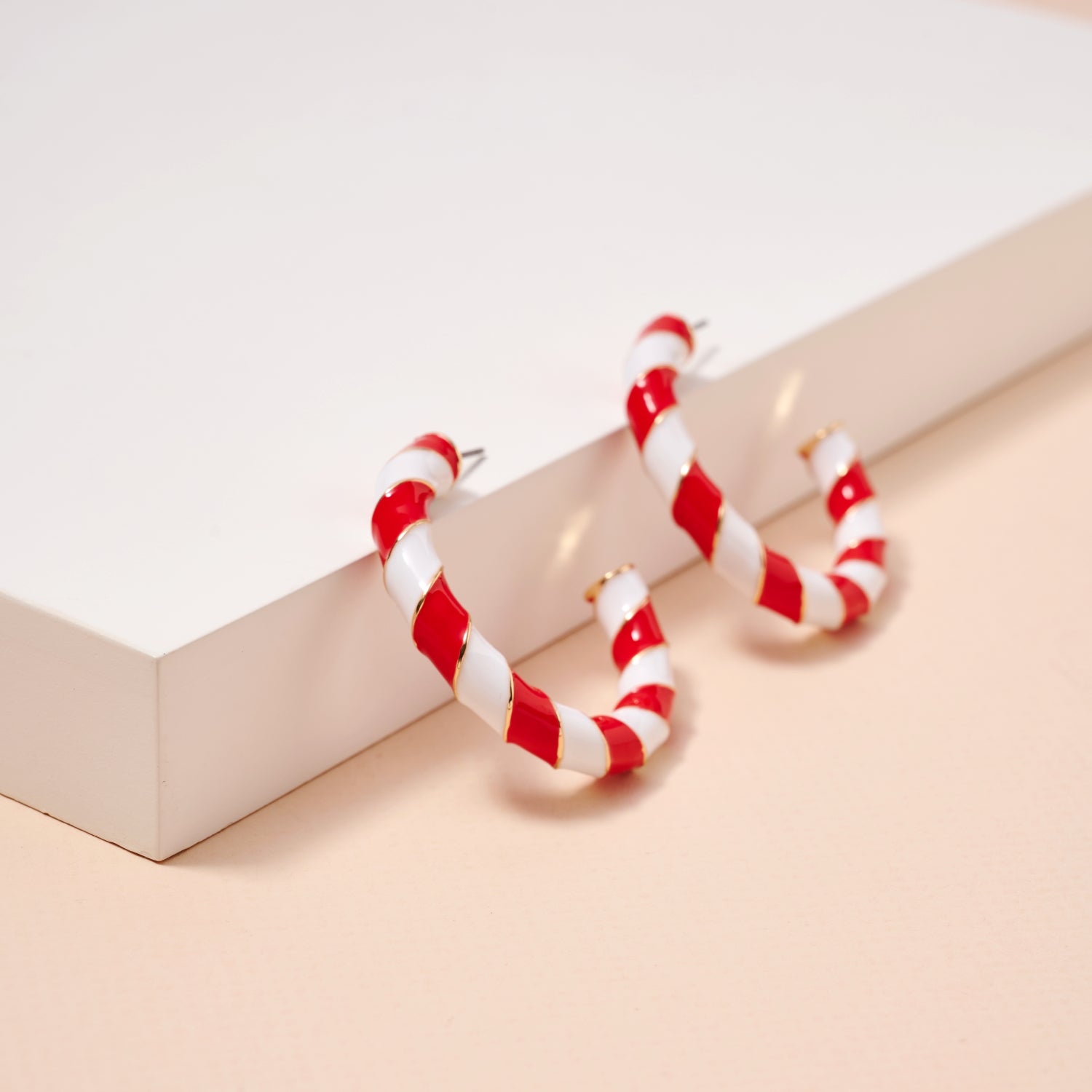 Game Day Enamel Open Hoop Earrings
