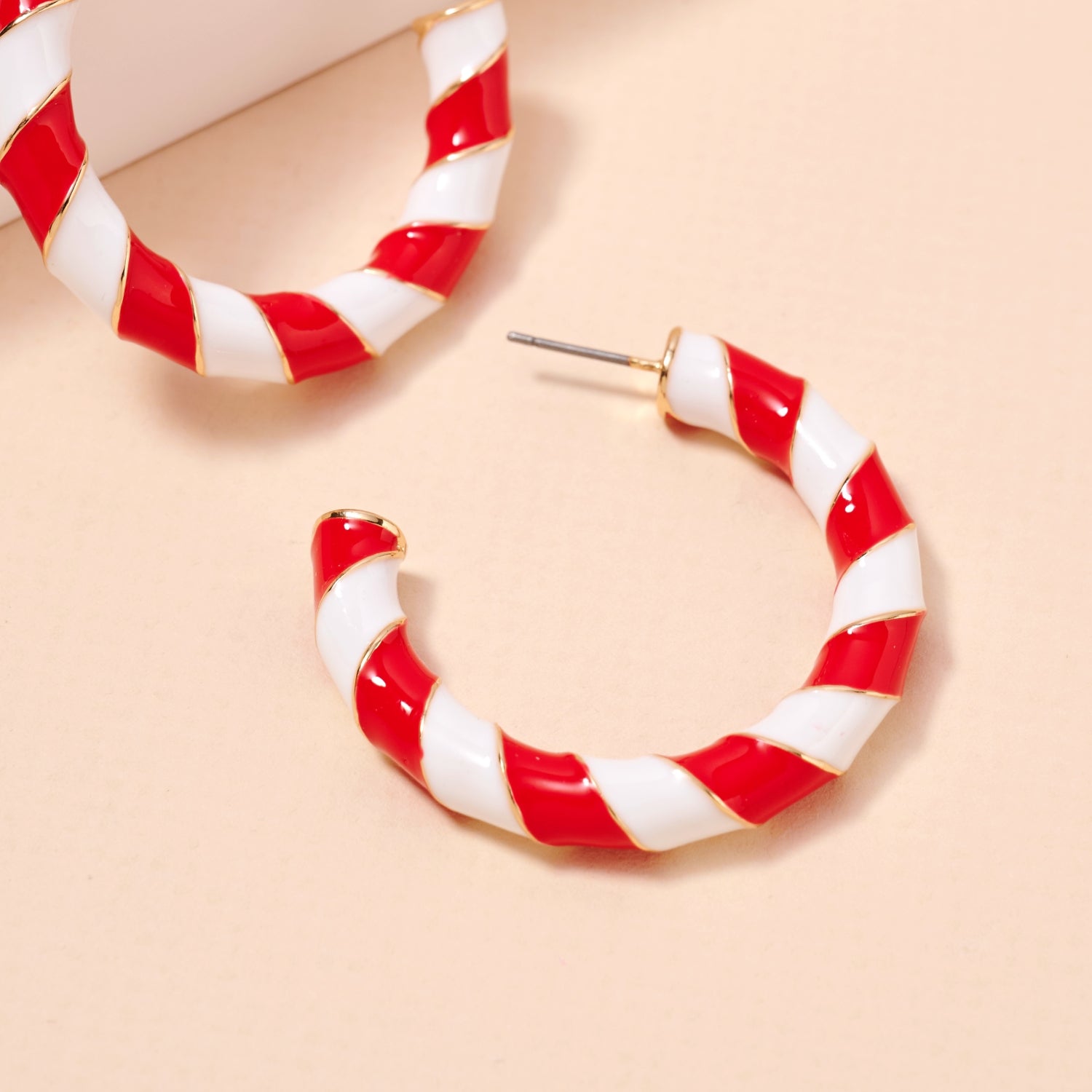 Game Day Enamel Open Hoop Earrings