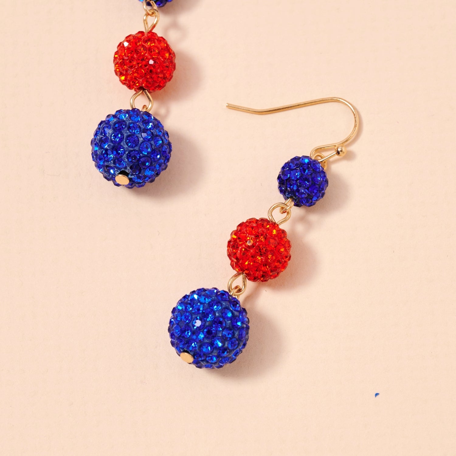 Game Day Rhinestone Ball Dangling Earrings