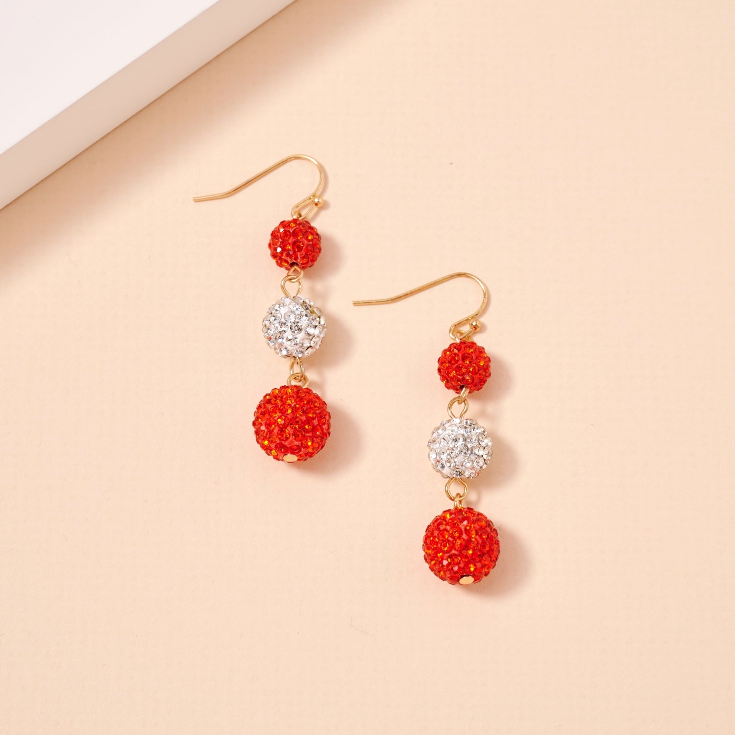 Game Day Rhinestone Ball Dangling Earrings