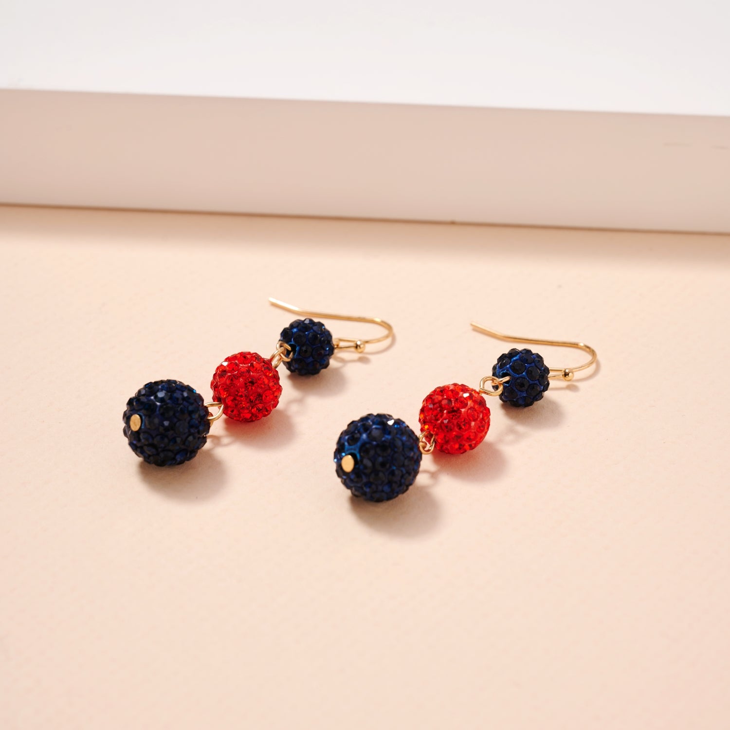 Game Day Rhinestone Ball Dangling Earrings