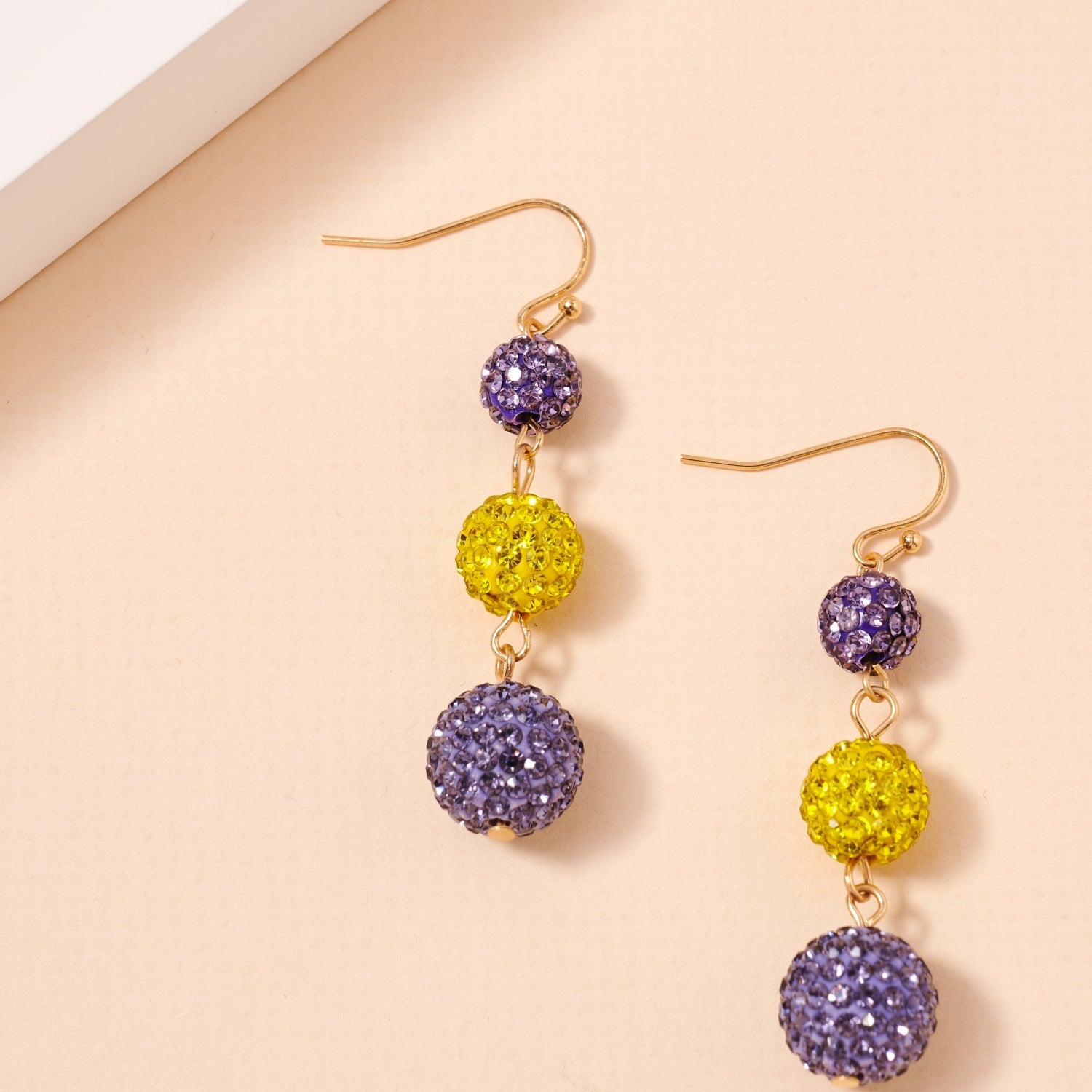 Game Day Rhinestone Ball Dangling Earrings