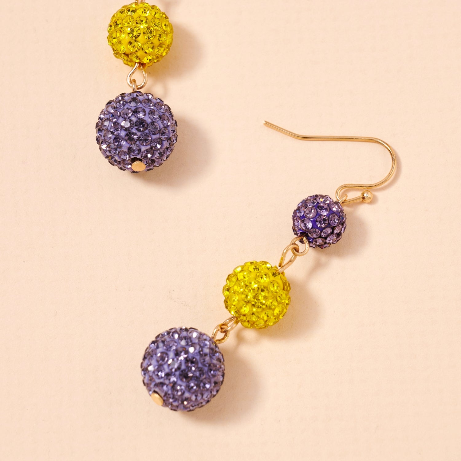 Game Day Rhinestone Ball Dangling Earrings