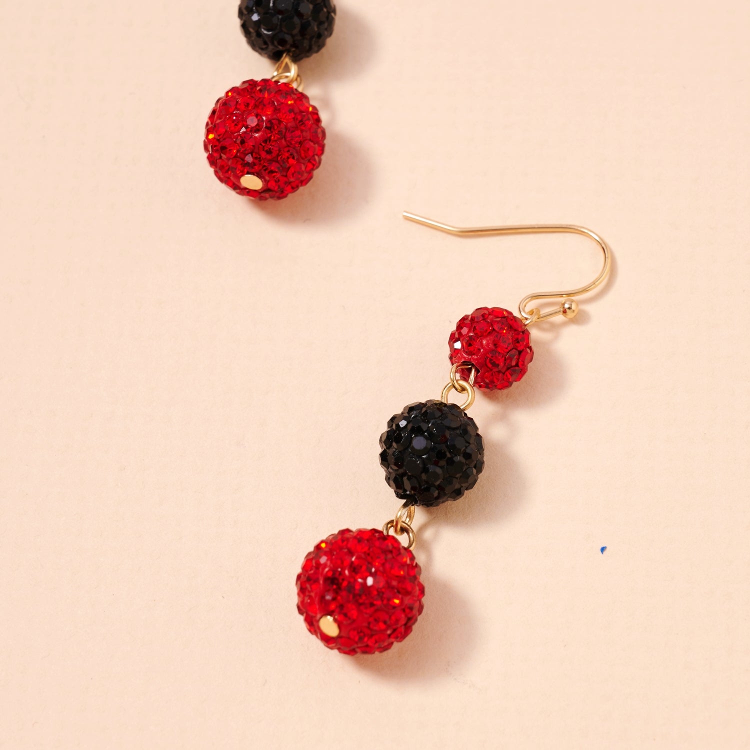 Game Day Rhinestone Ball Dangling Earrings