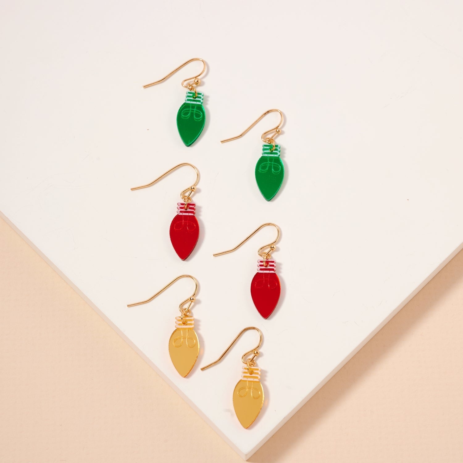 Christmas Light Bulb Drop Earrings | Acrylic Dangles