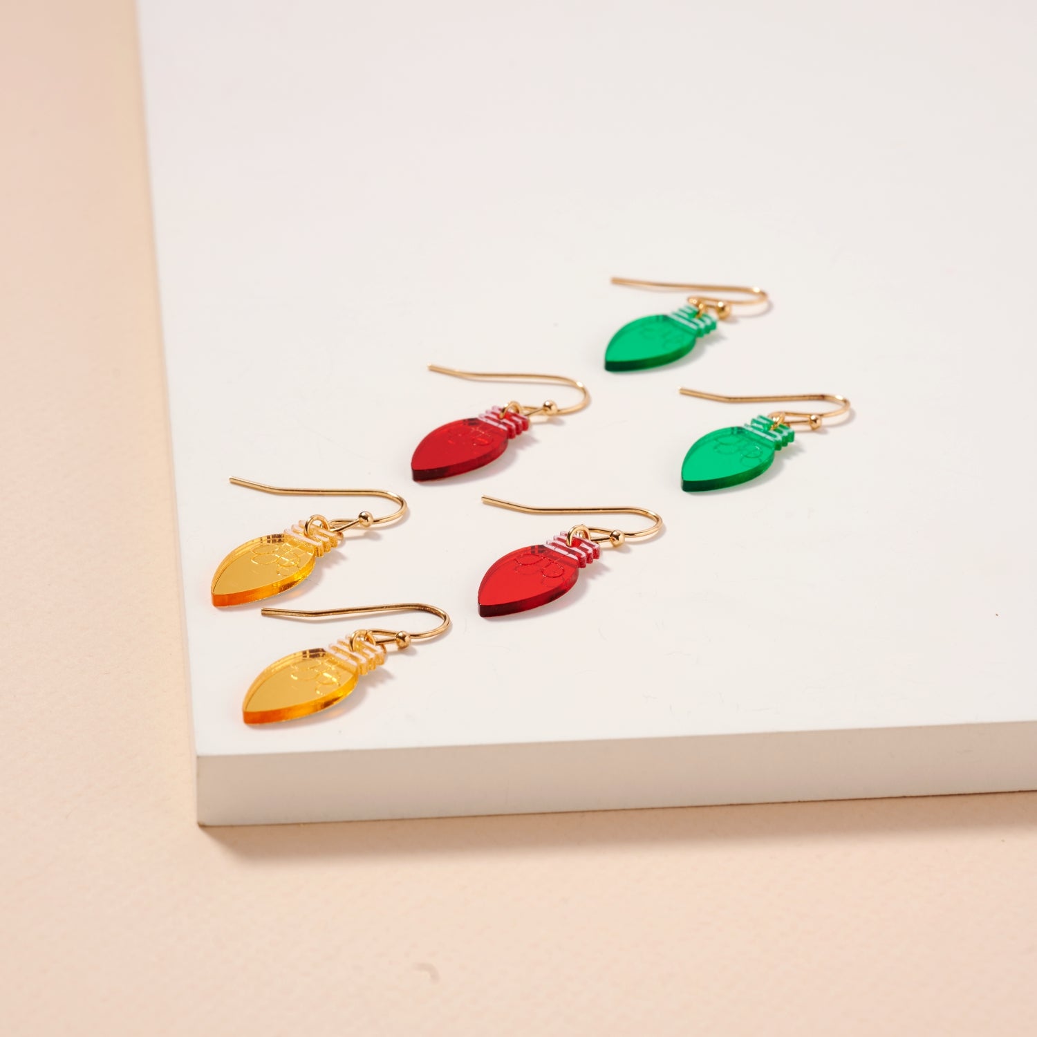 Christmas Light Bulb Drop Earrings | Acrylic Dangles