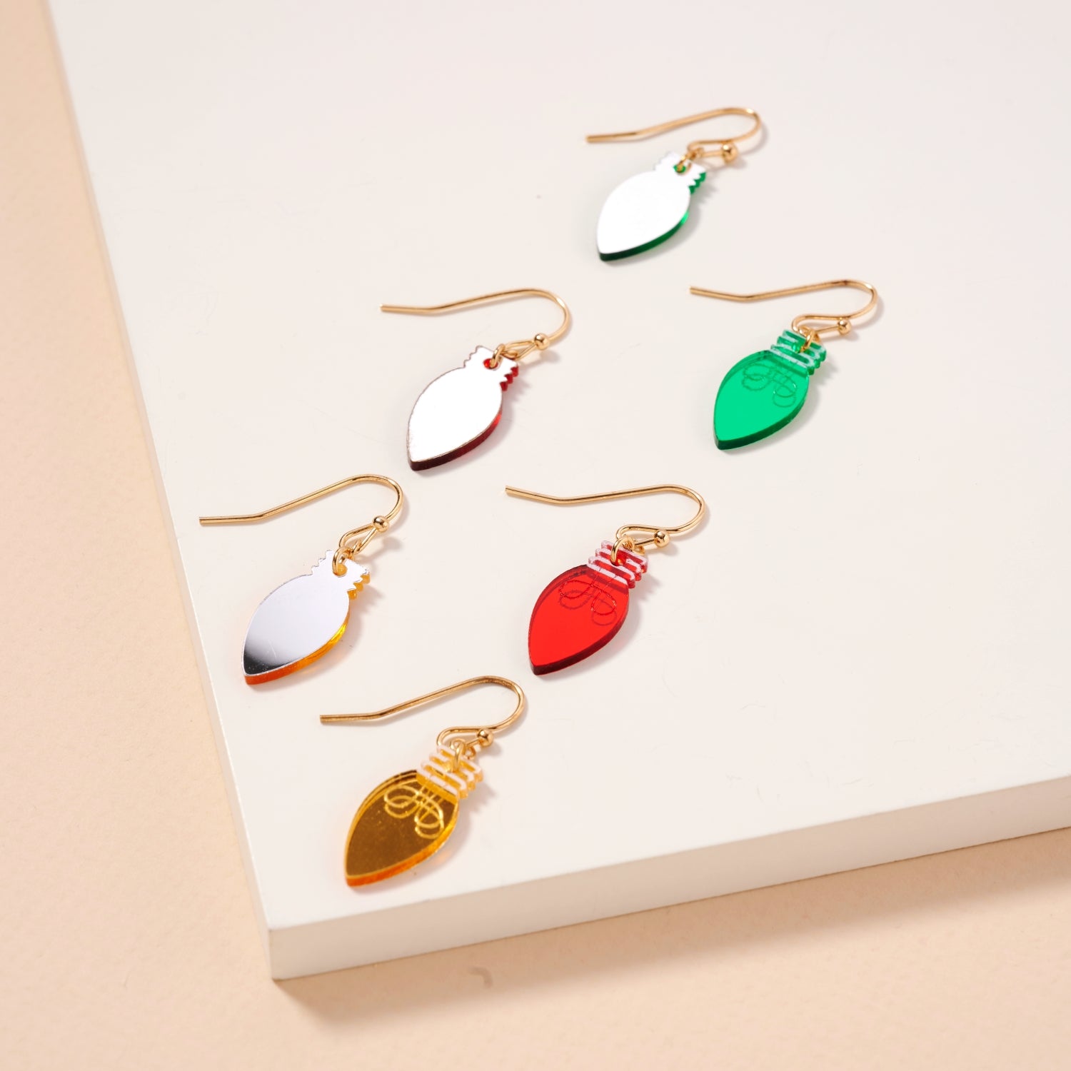 Christmas Light Bulb Drop Earrings | Acrylic Dangles