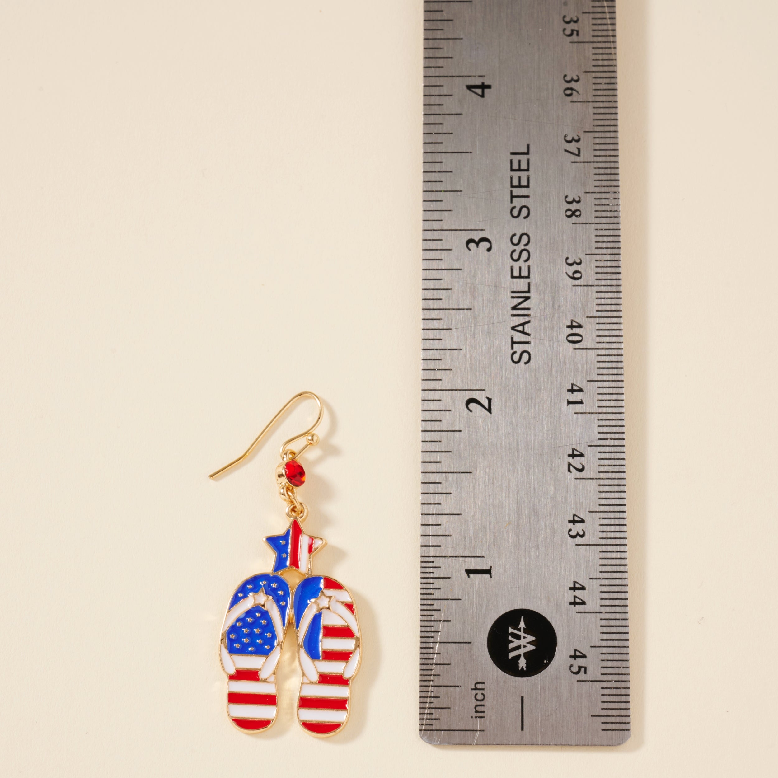 Patriotic USA Flag Flip Dangling Earrings