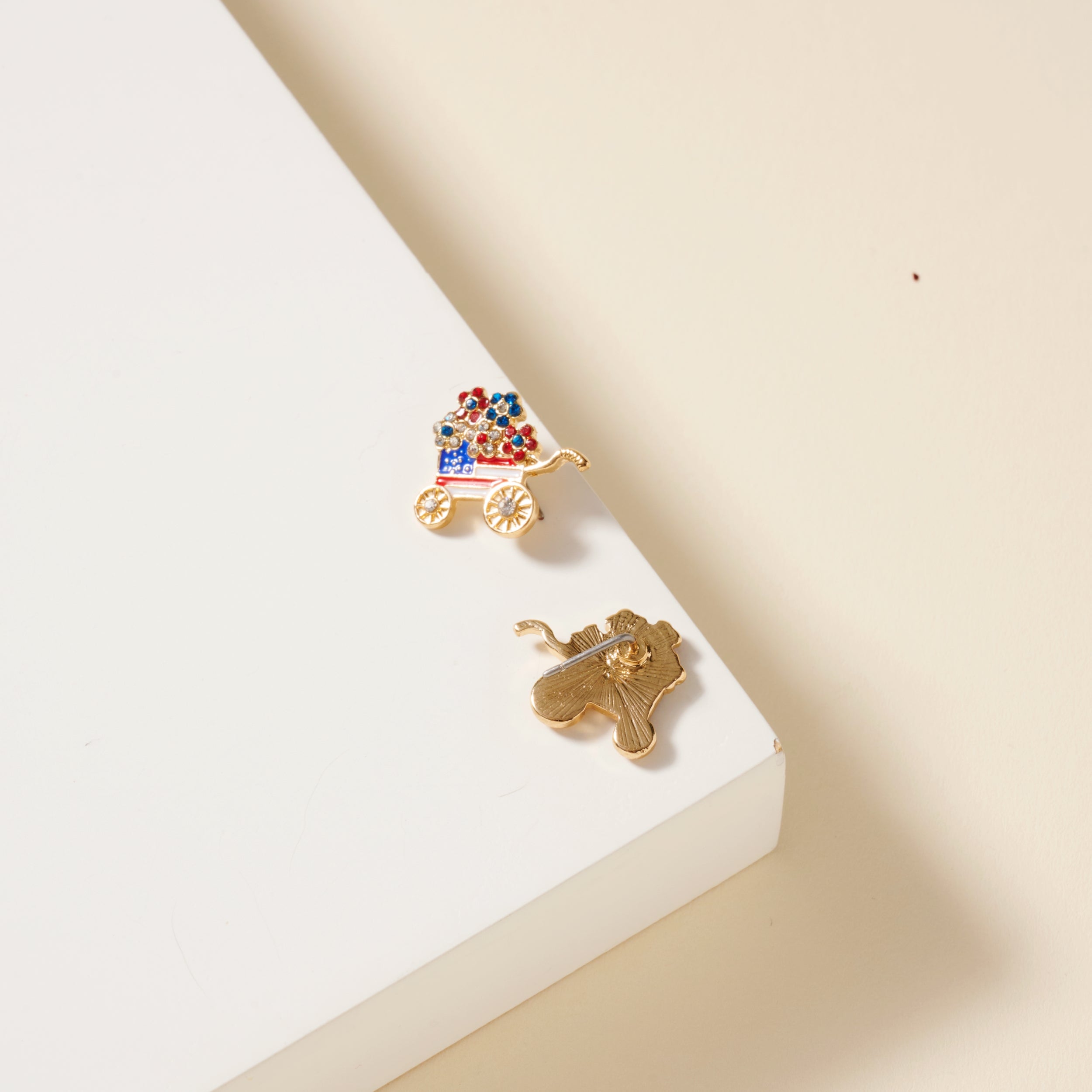 USA Flag Floral Stud Earrings
