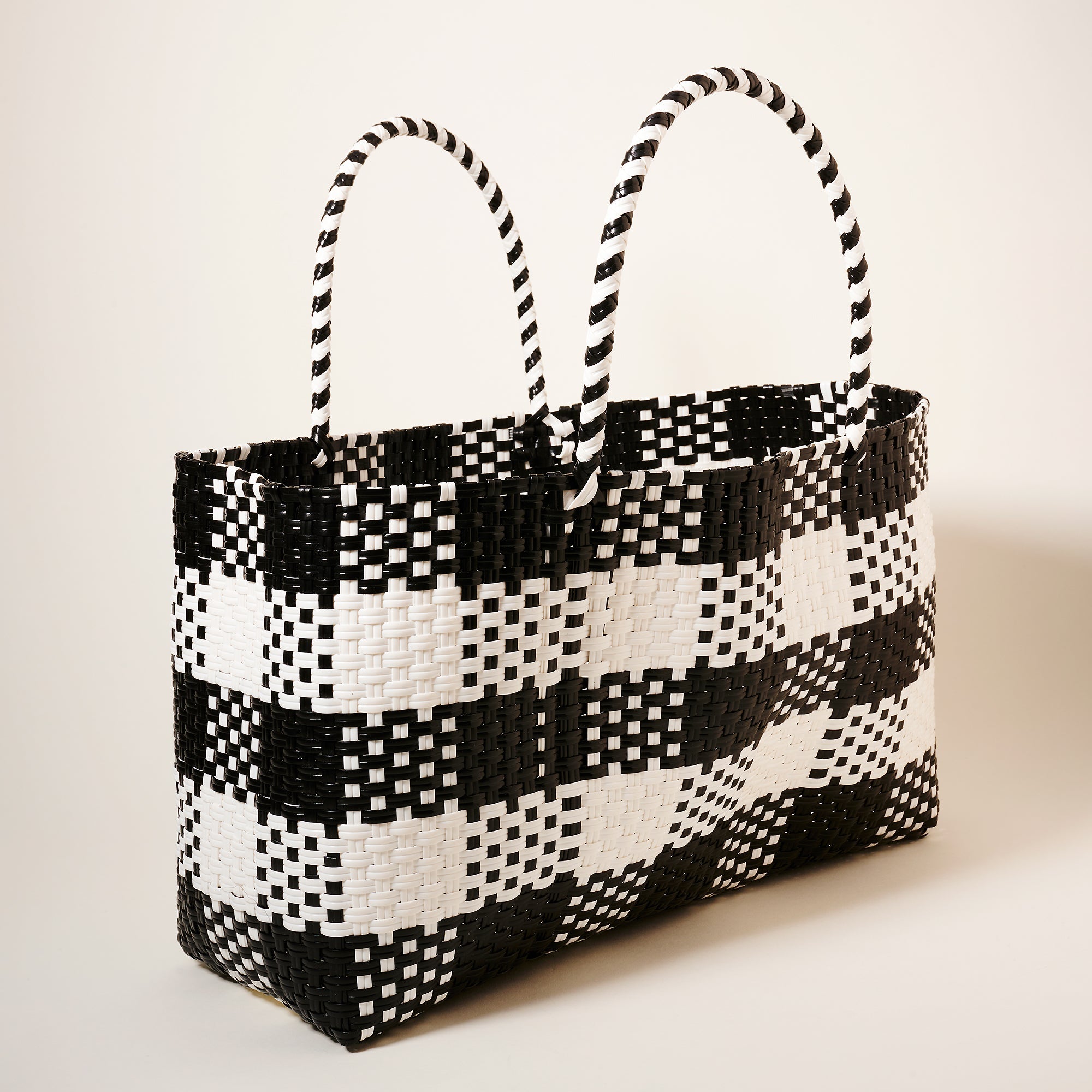 Recycled PVC Handwoven Tote Basket Bag