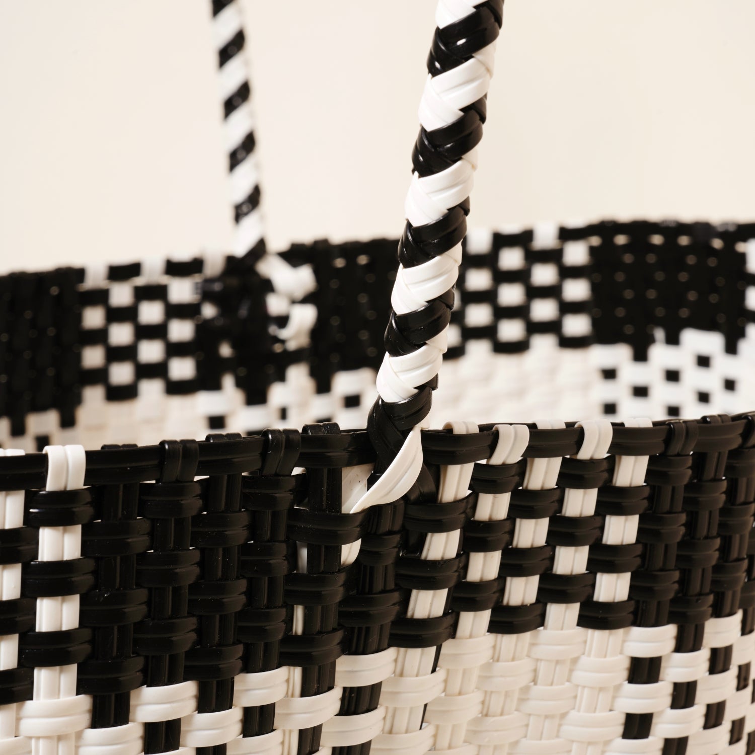 Recycled PVC Handwoven Tote Basket Bag