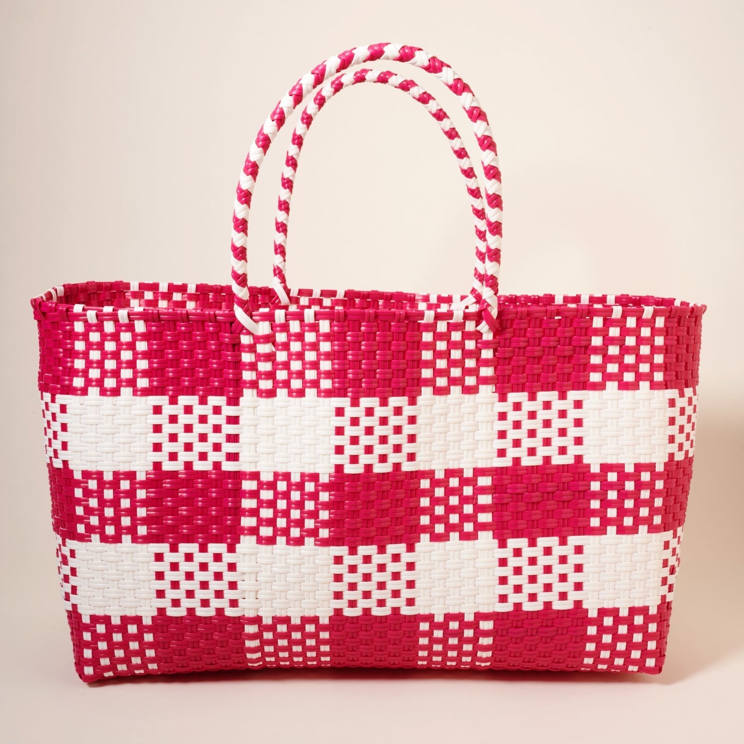 Recycled PVC Handwoven Tote Basket Bag
