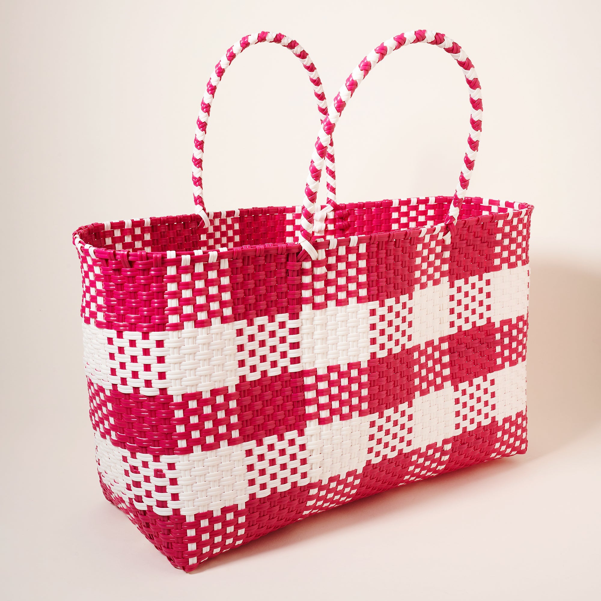 Recycled PVC Handwoven Tote Basket Bag