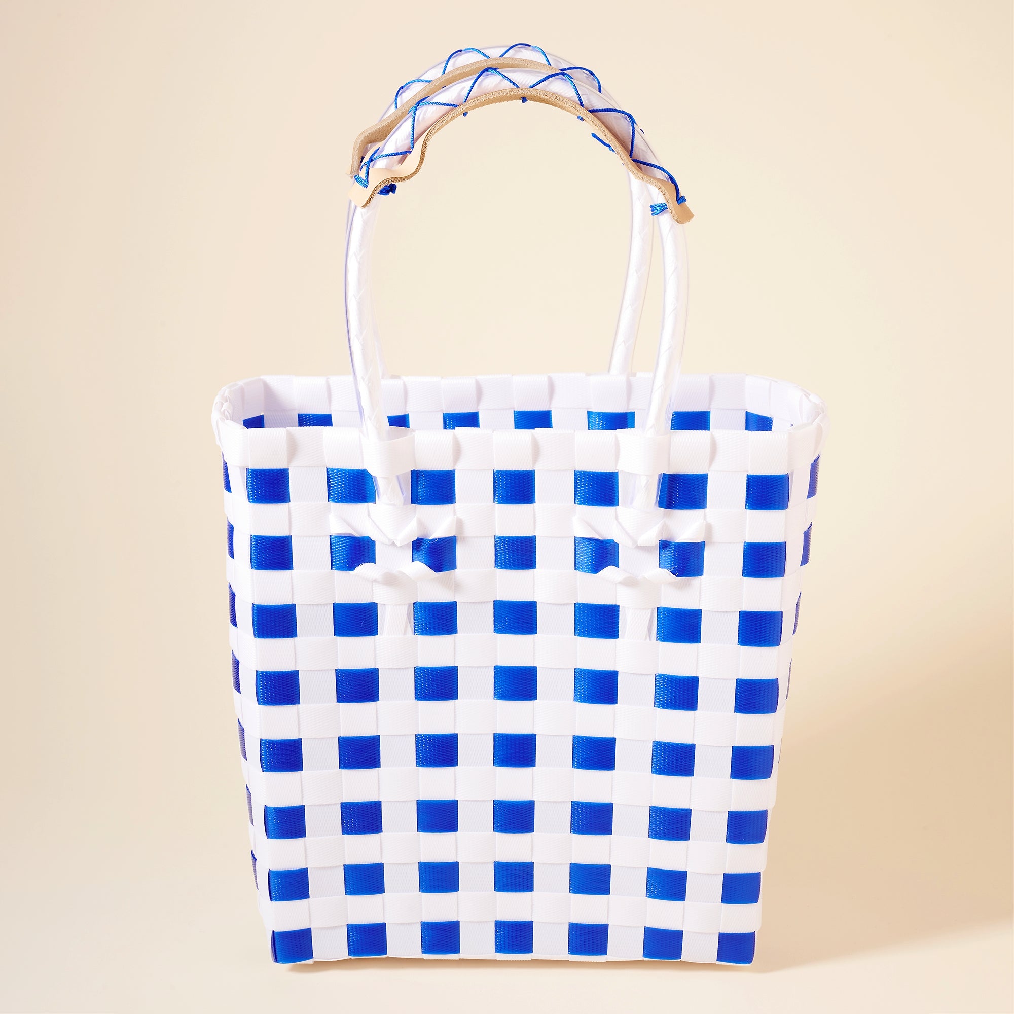 Stylish Handwoven Color Block Tote Bag