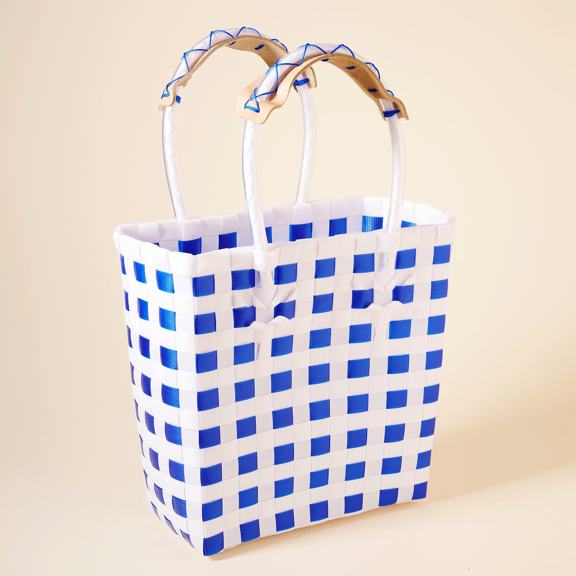 Stylish Handwoven Color Block Tote Bag