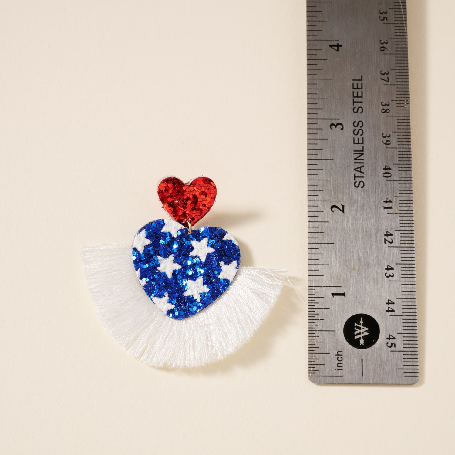 USA Heart Fringe Earrings