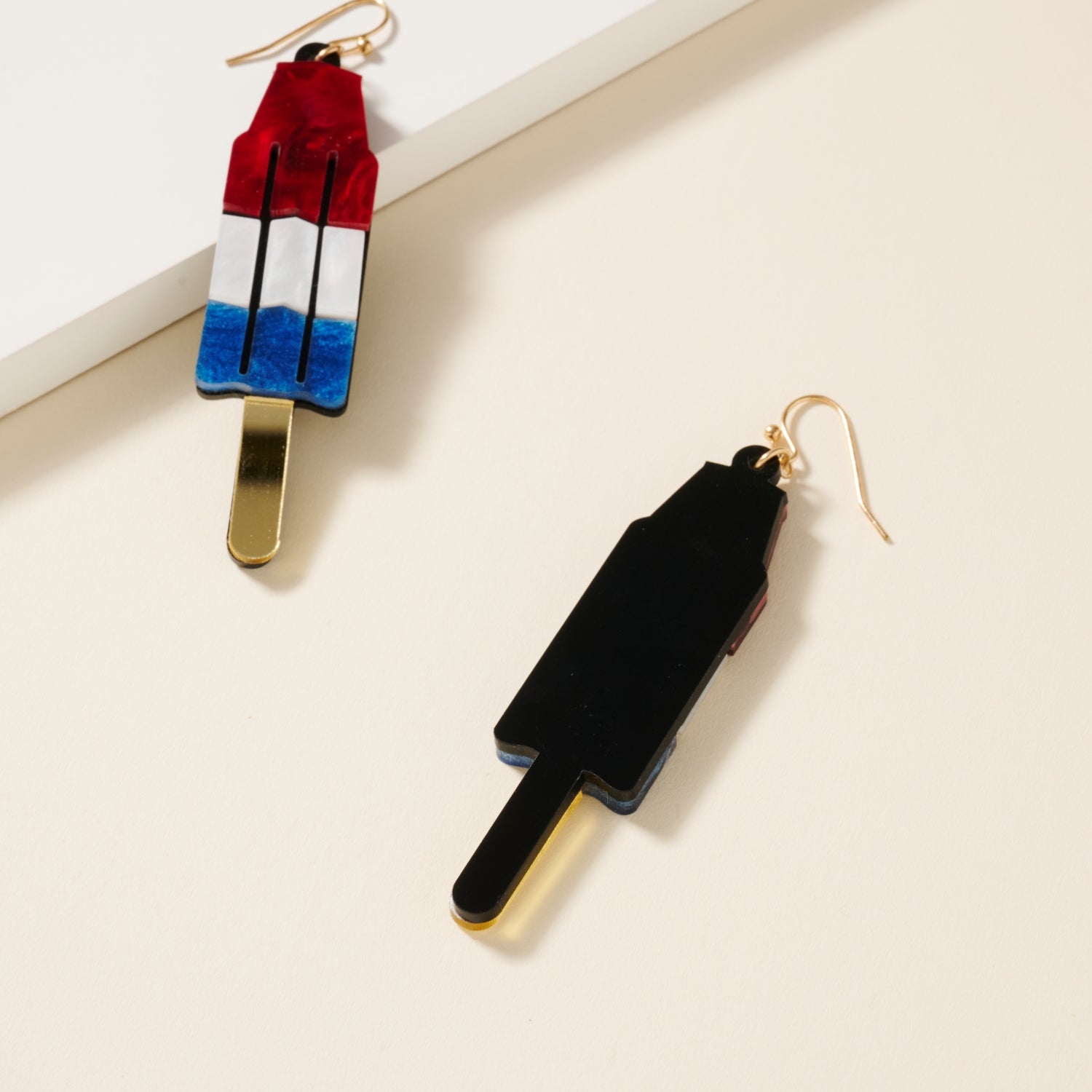 Resin Earrings with USA Ice Cream Design