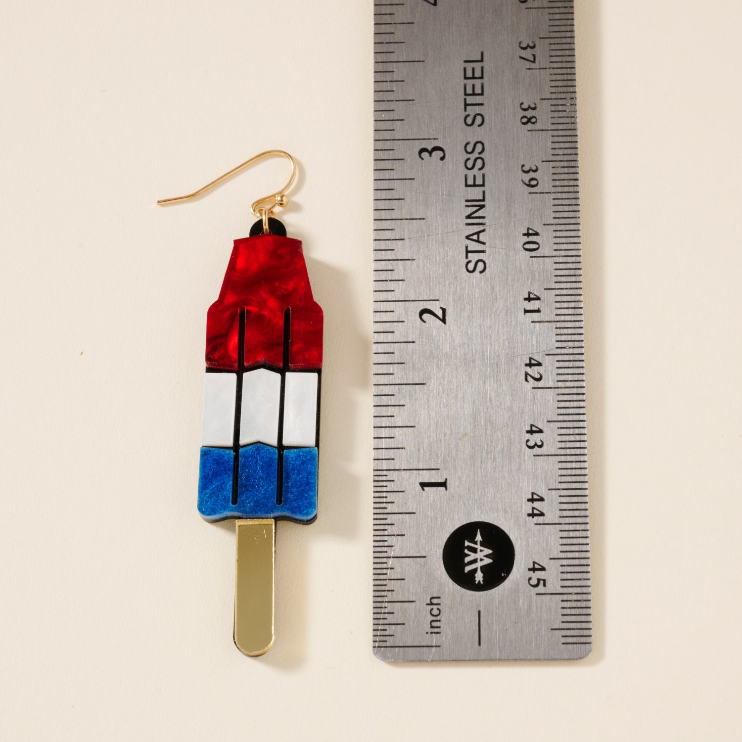 Resin Earrings with USA Ice Cream Design