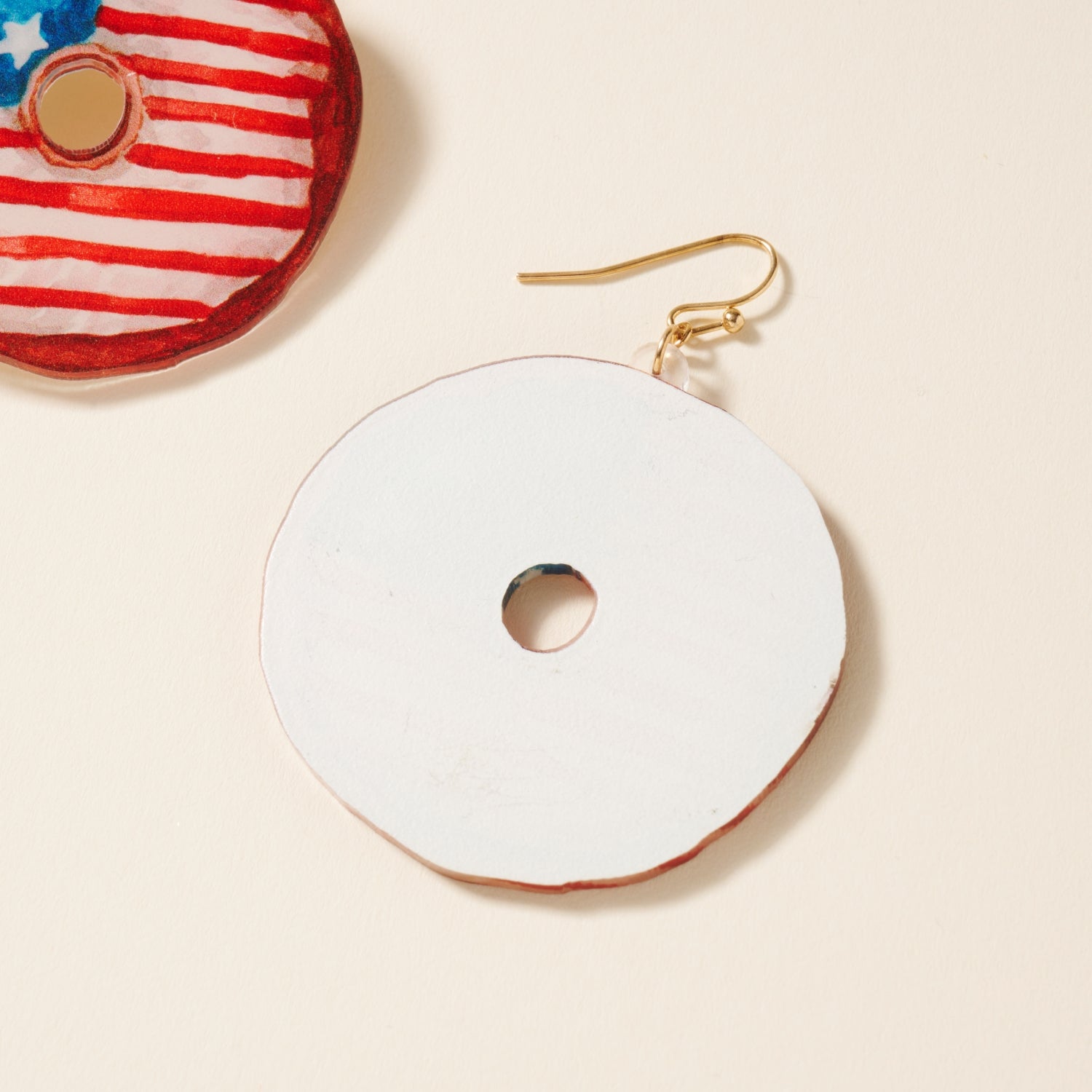 Earrings with USA Doughnut Design