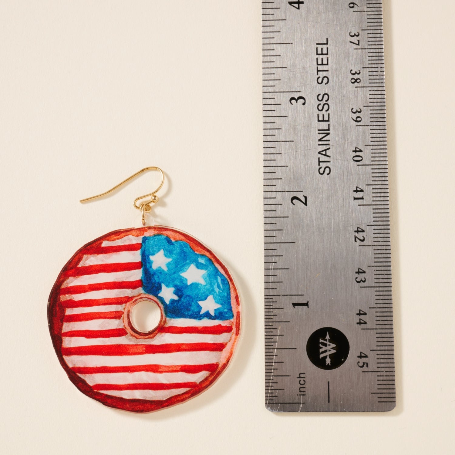 Earrings with USA Doughnut Design