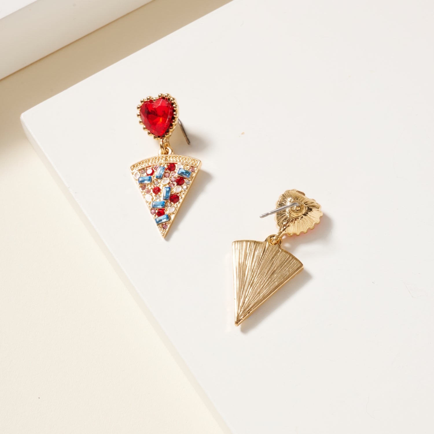 Earrings with USA Pizza Slice Design