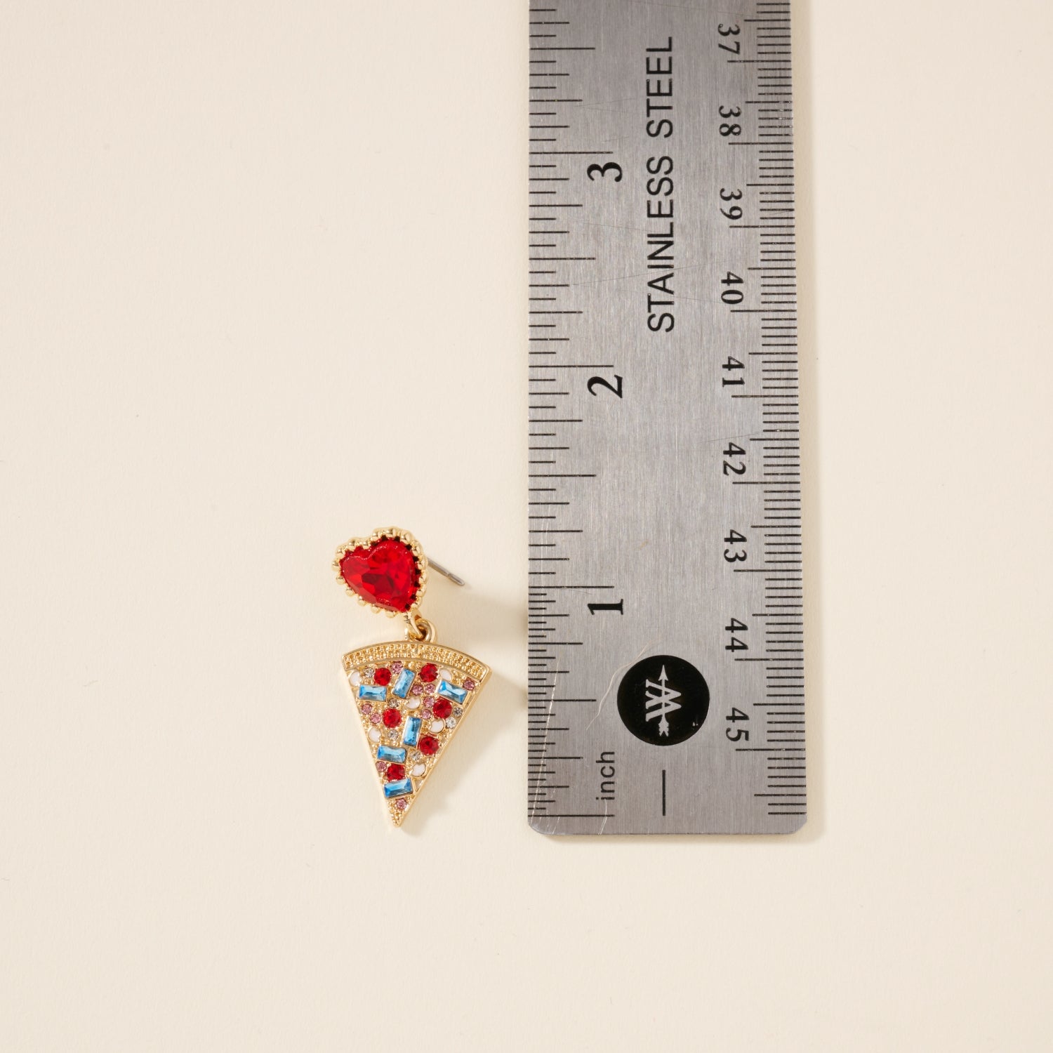 Earrings with USA Pizza Slice Design