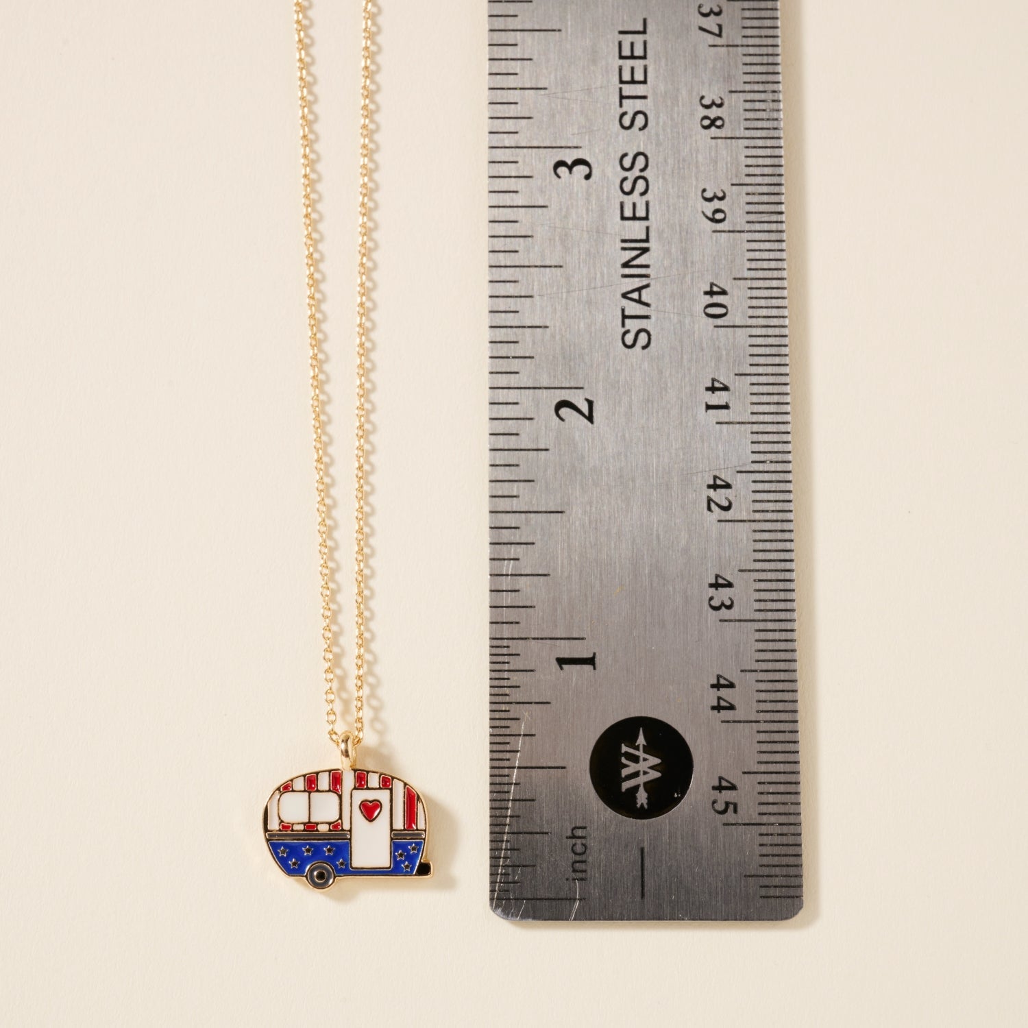USA Flag Camper Charm Necklace