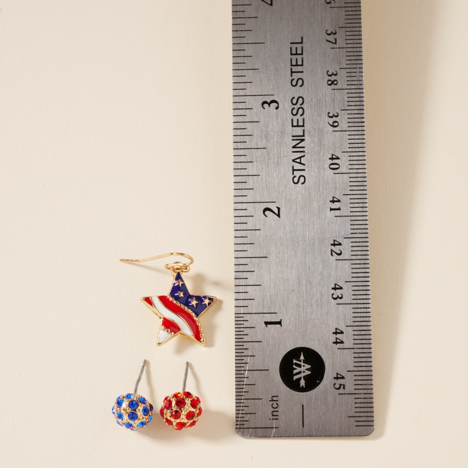 USA Flag Pattern Stud Earrings Set
