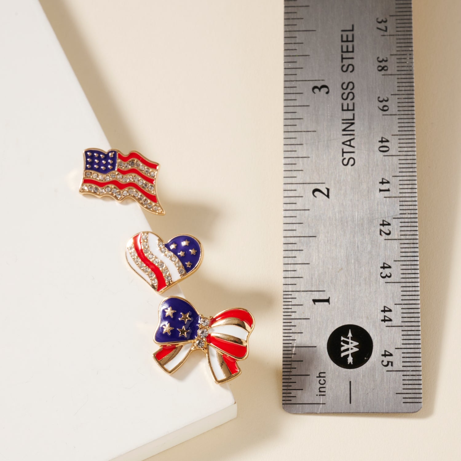 USA Flag Pattern Stud Earring Set