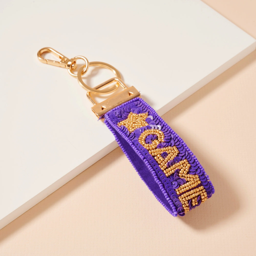 Game Day Seed Bead Keychains