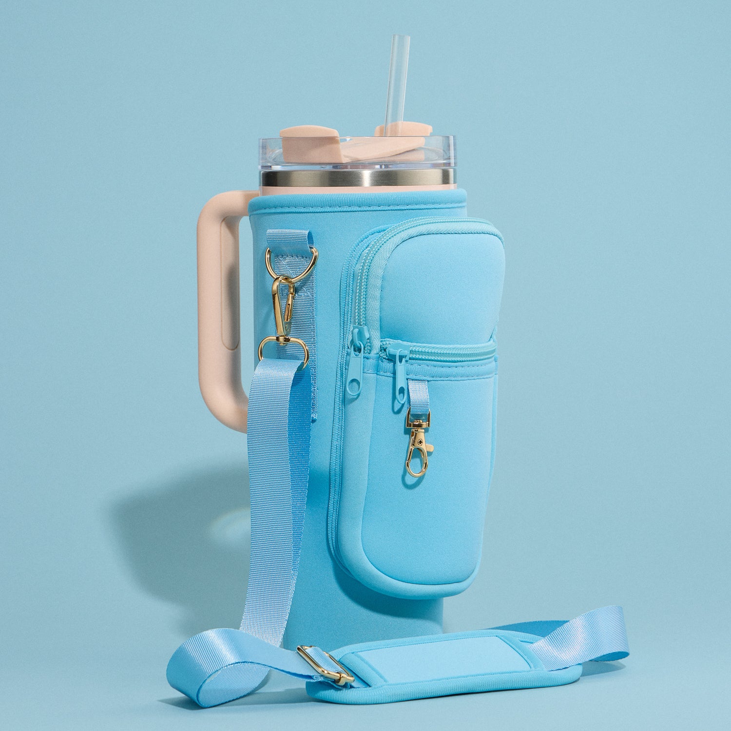 Neoprene Tumbler Holder with Crossbody Strap