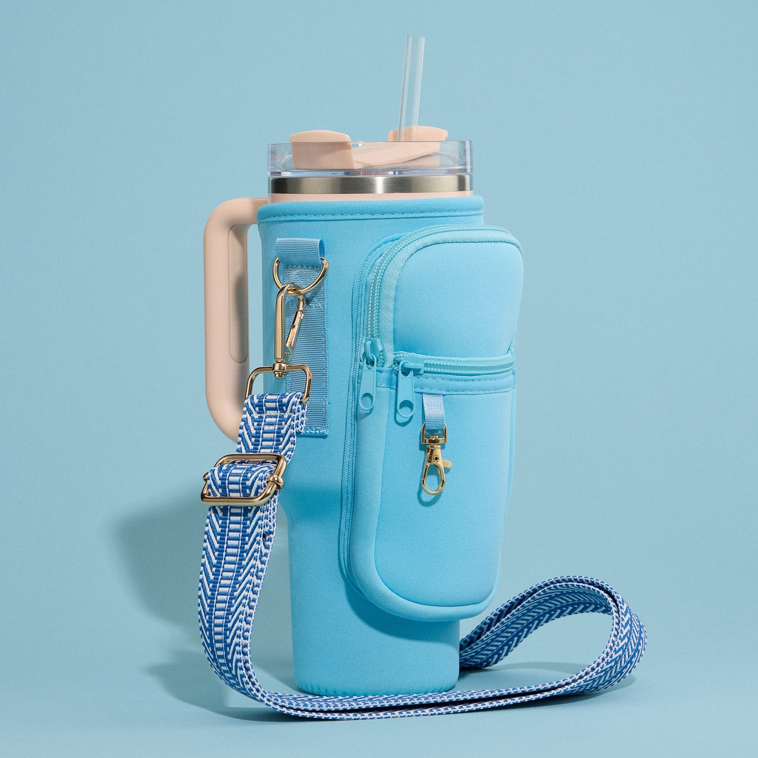 Neoprene Tumbler Holder with Crossbody Strap
