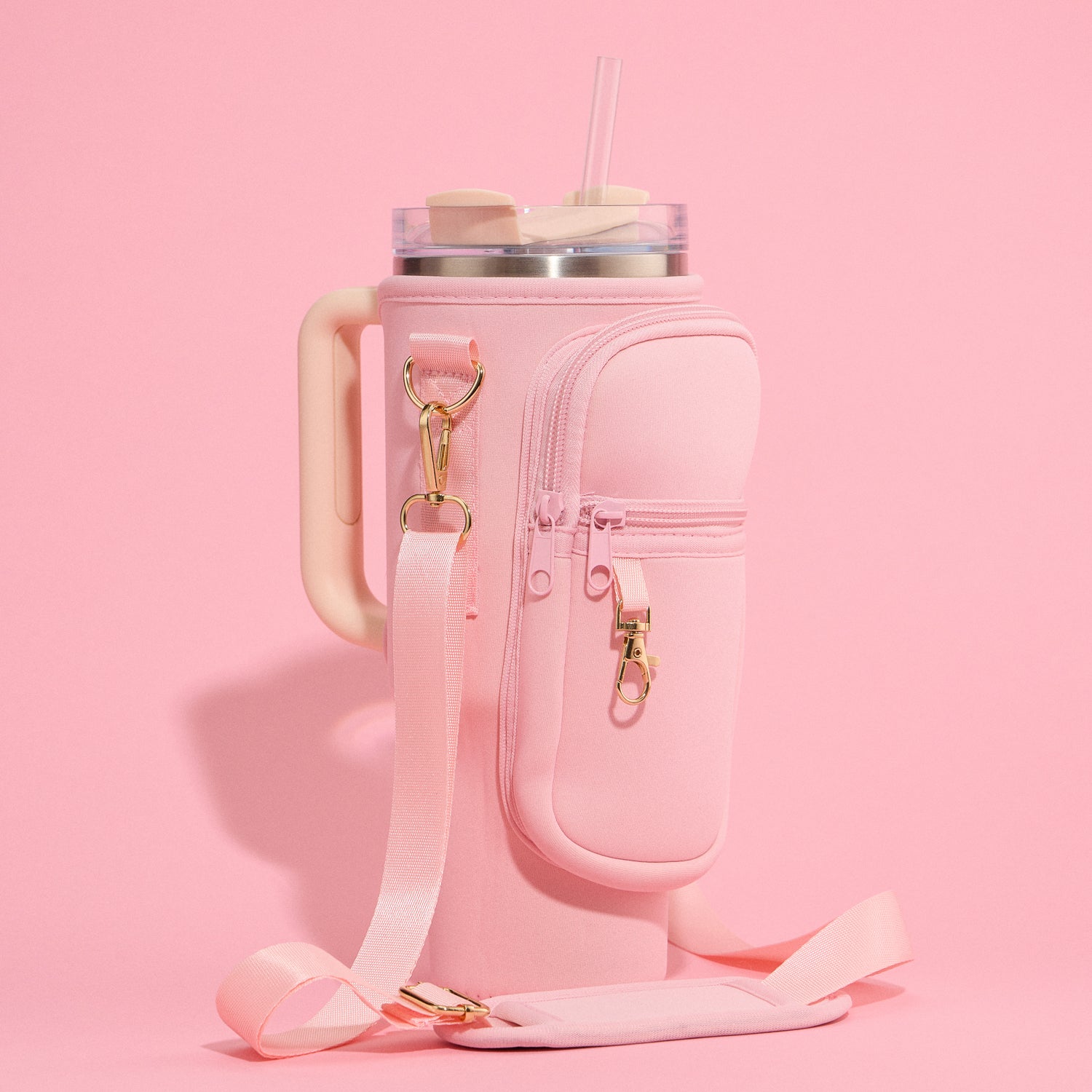 Neoprene Tumbler Holder with Crossbody Strap