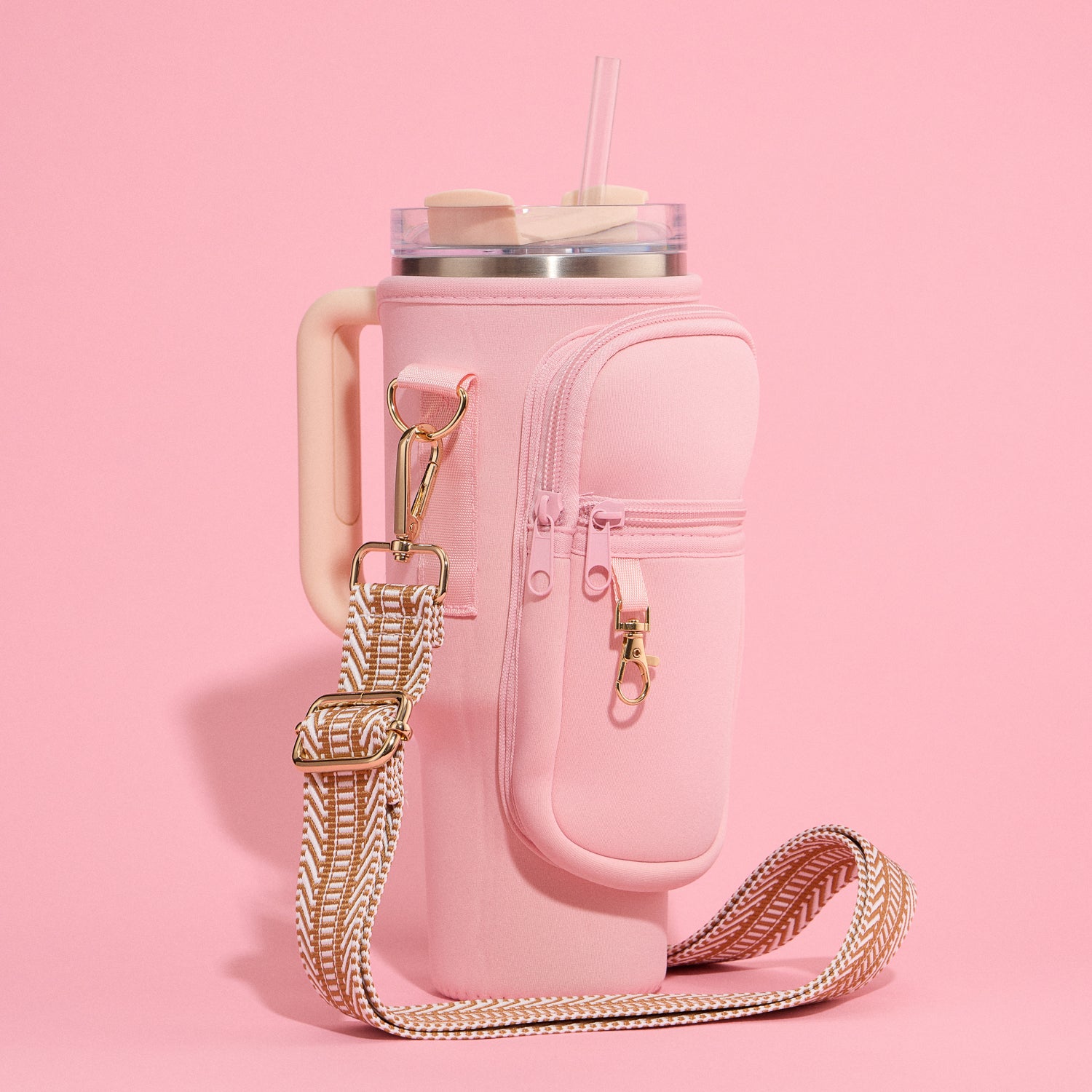 Neoprene Tumbler Holder with Crossbody Strap