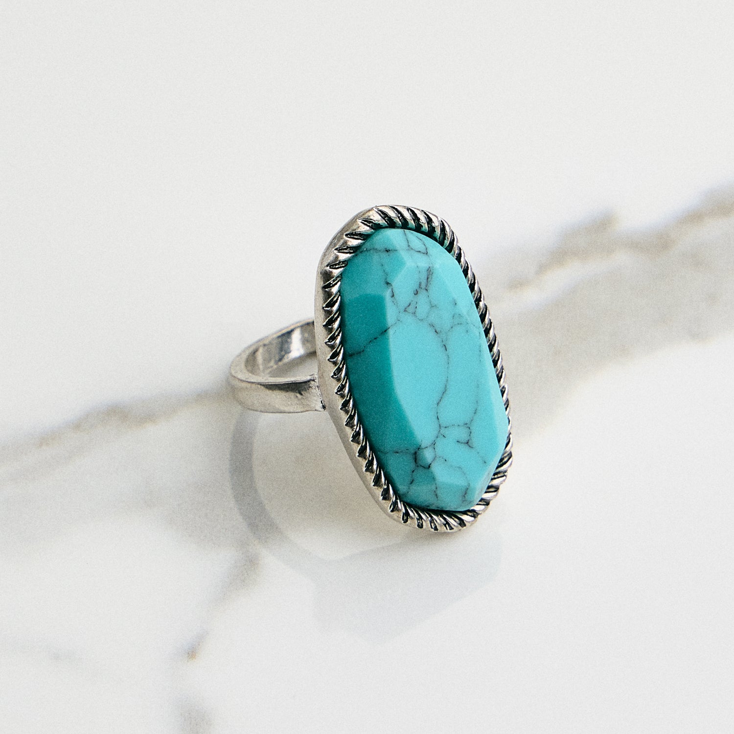 Natural Turquoise Statement Ring