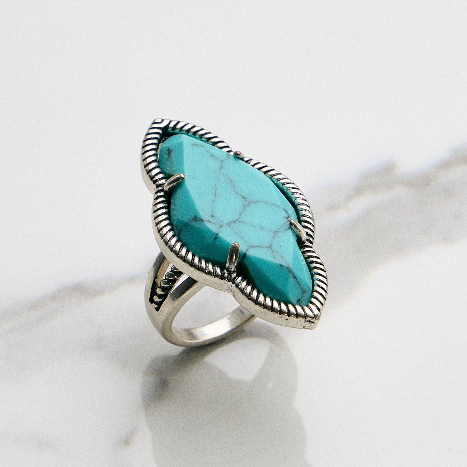 Marquise Natural Turquoise Ring