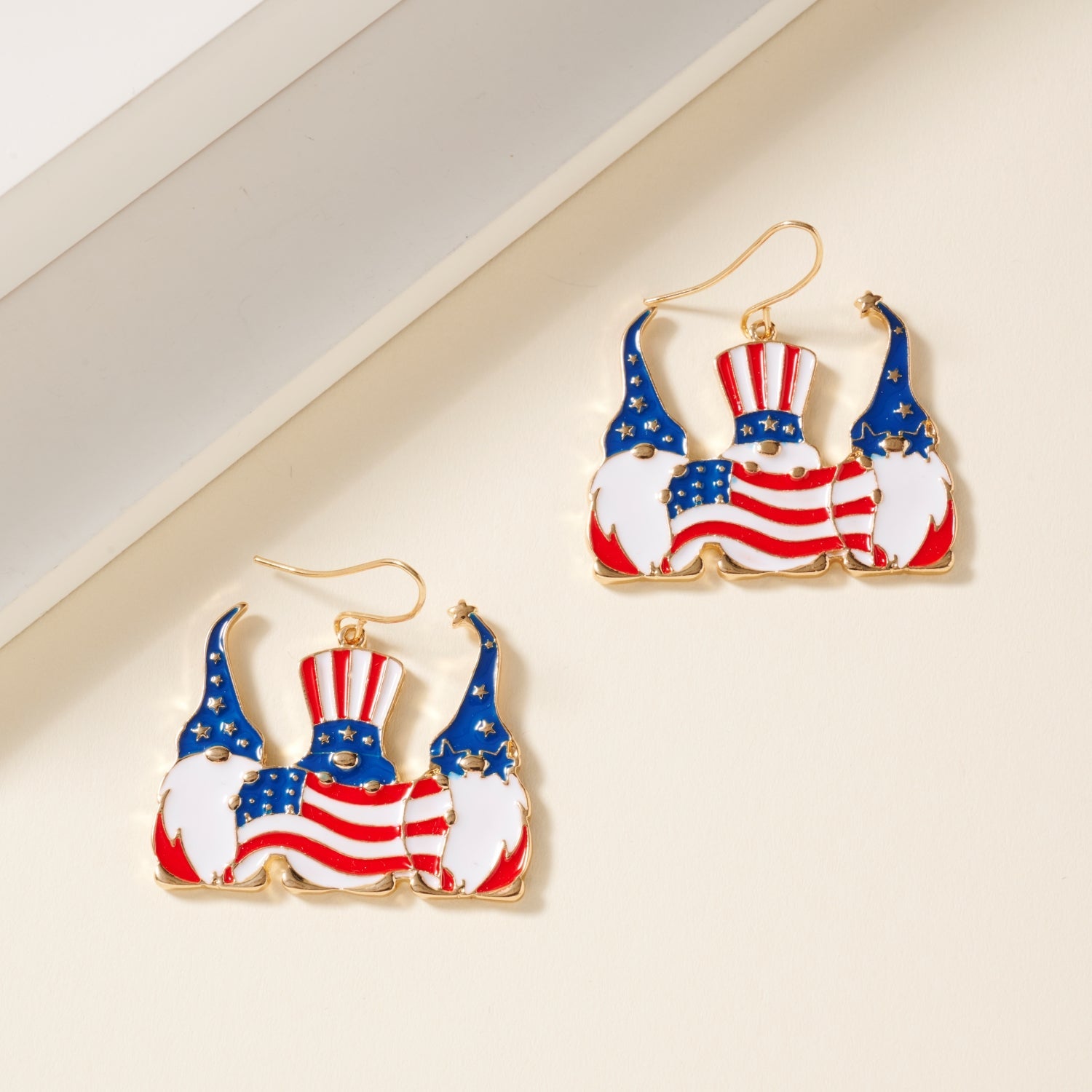 USA Flag Gnome Dangle Earrings