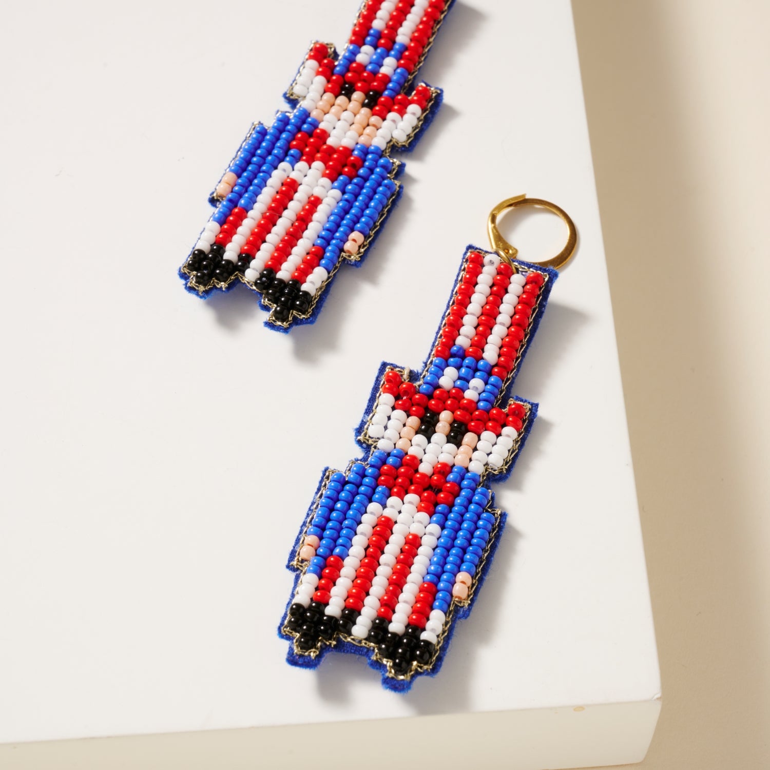 USA Uncle Sam Seed Bead Earrings
