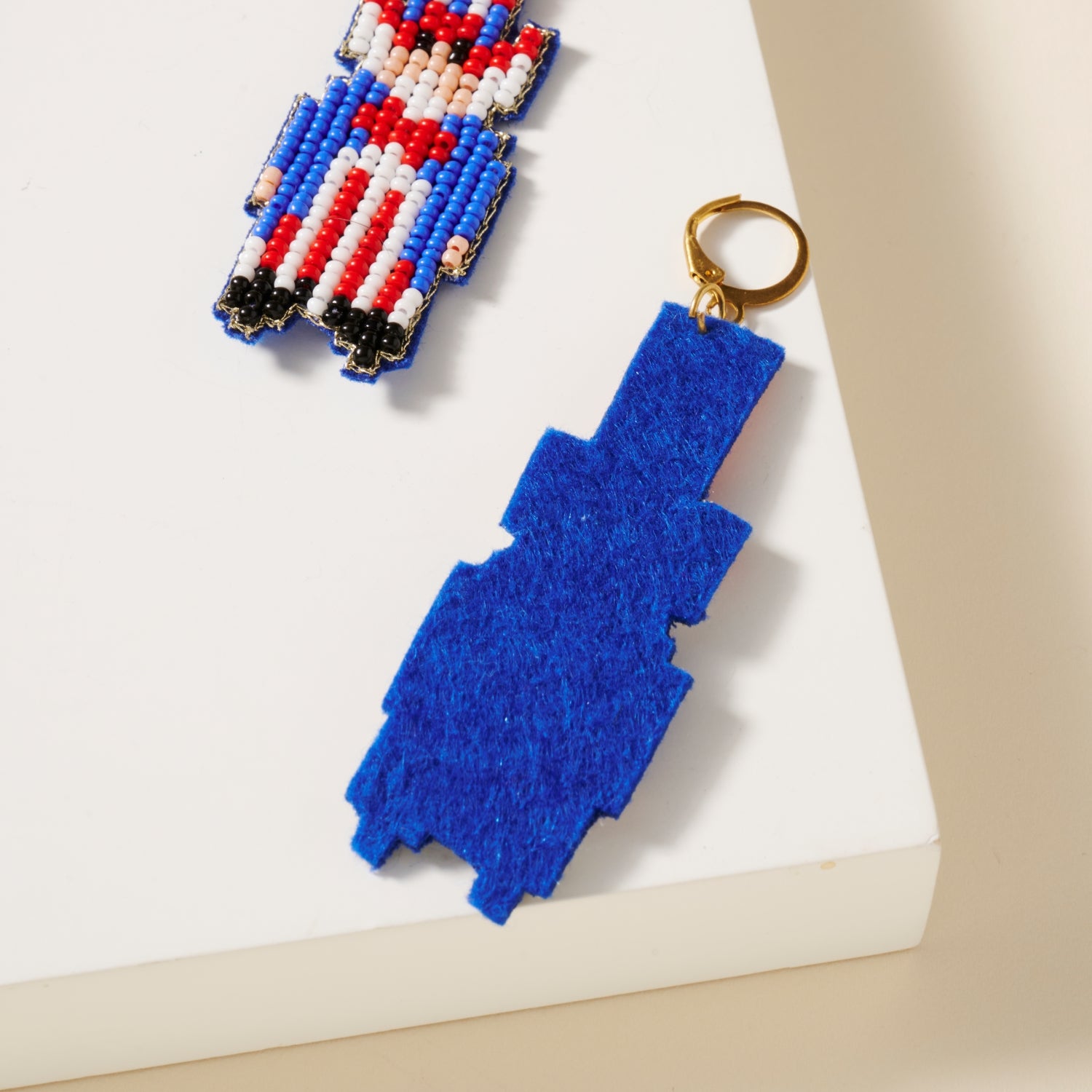 USA Uncle Sam Seed Bead Earrings