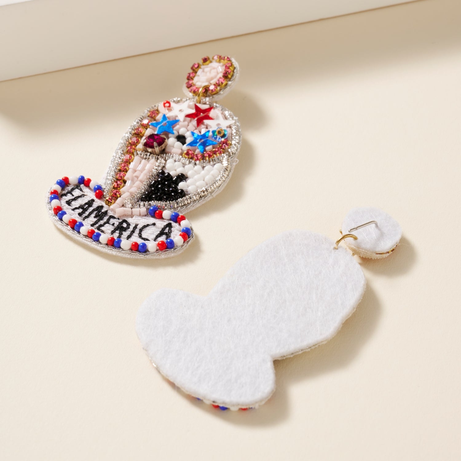 USA Flag Seed Bead Earrings