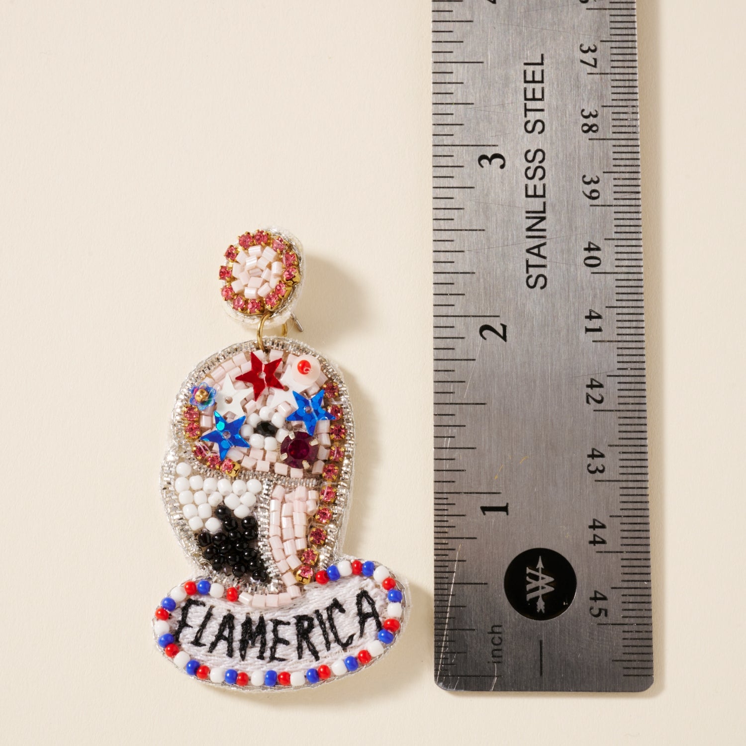 USA Flag Seed Bead Earrings