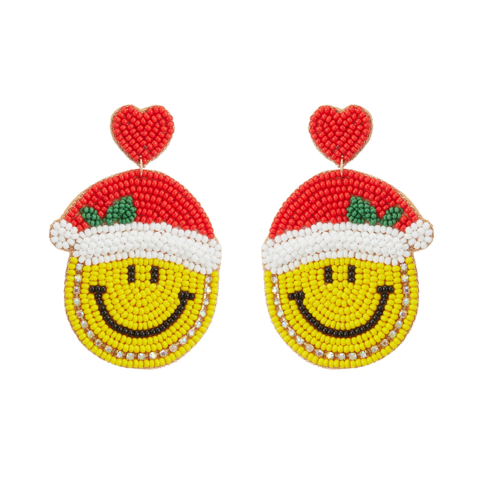 Christmas Smile Santa Seed Beads Earrings - Frem