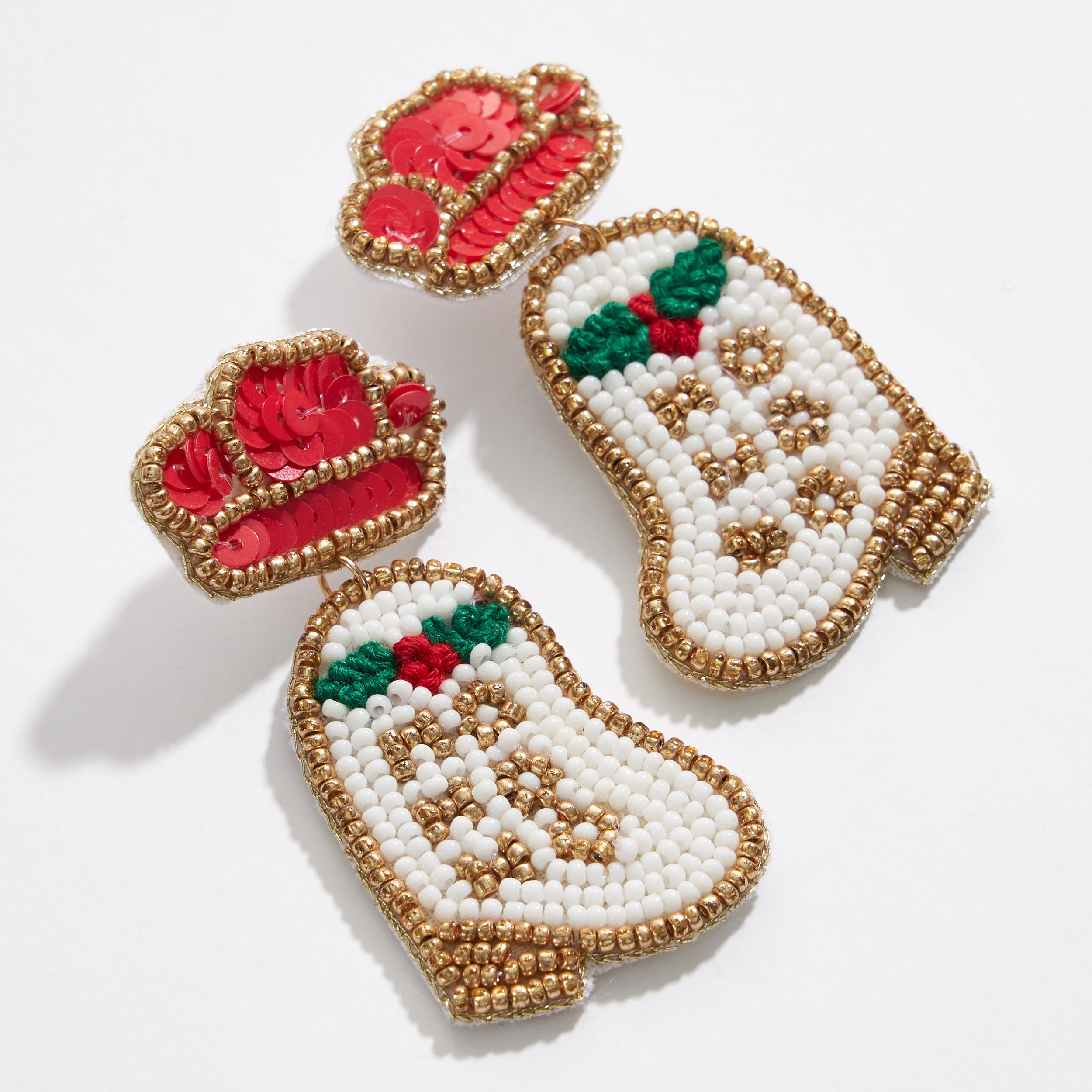 Christmas Cowgirl Seed Beads Earrings - Frem