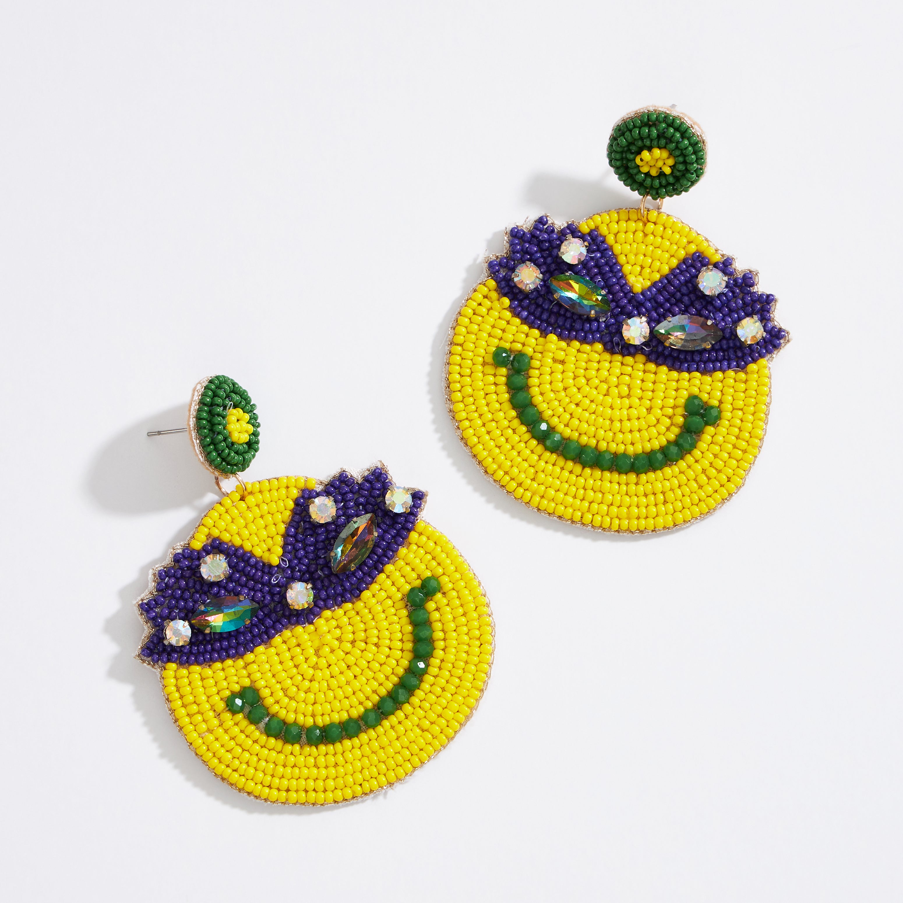 Mardi Gras Smile Seed Beads Earring - Frem