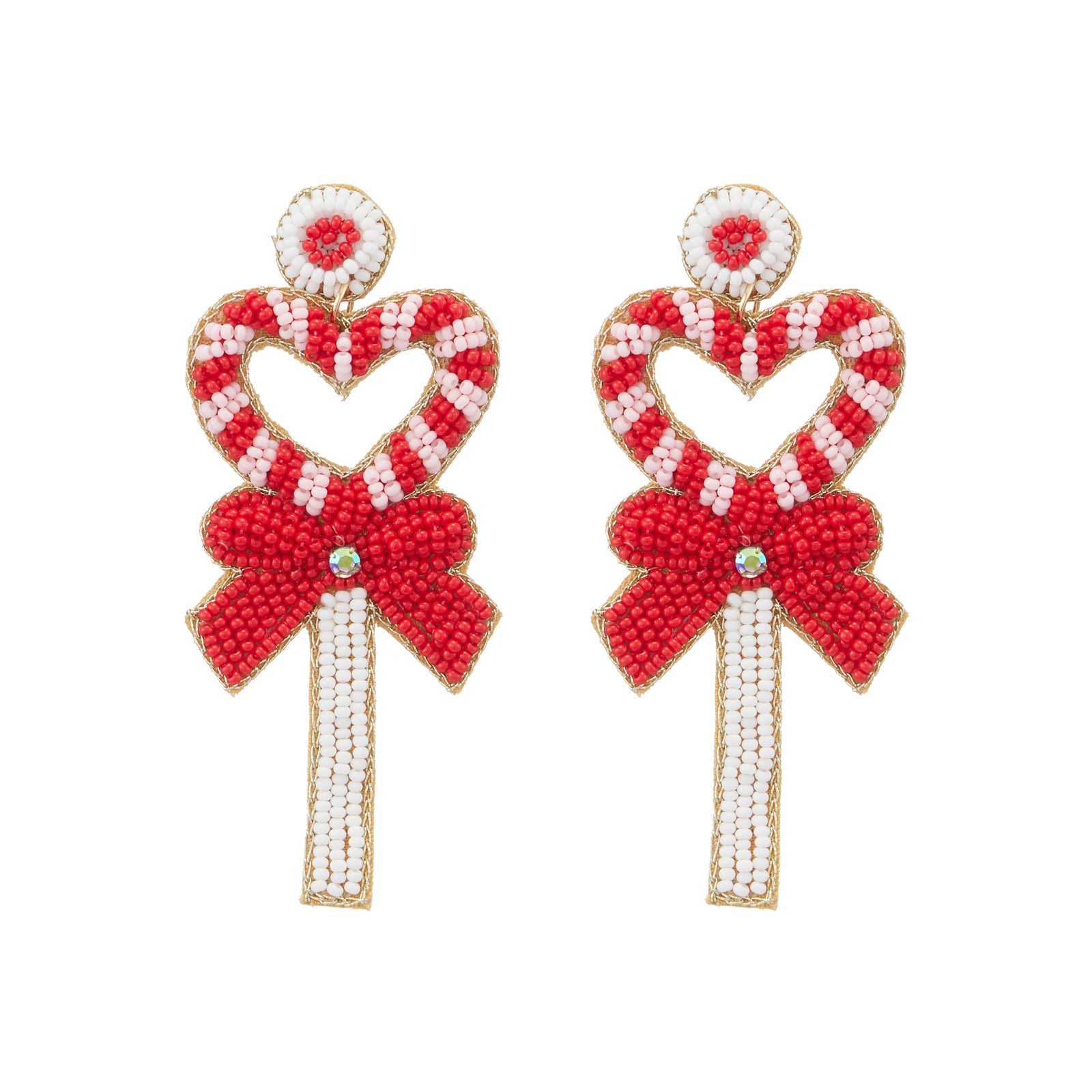 Valentine's Day Heart Wand Seed Beads Earrings - Frem