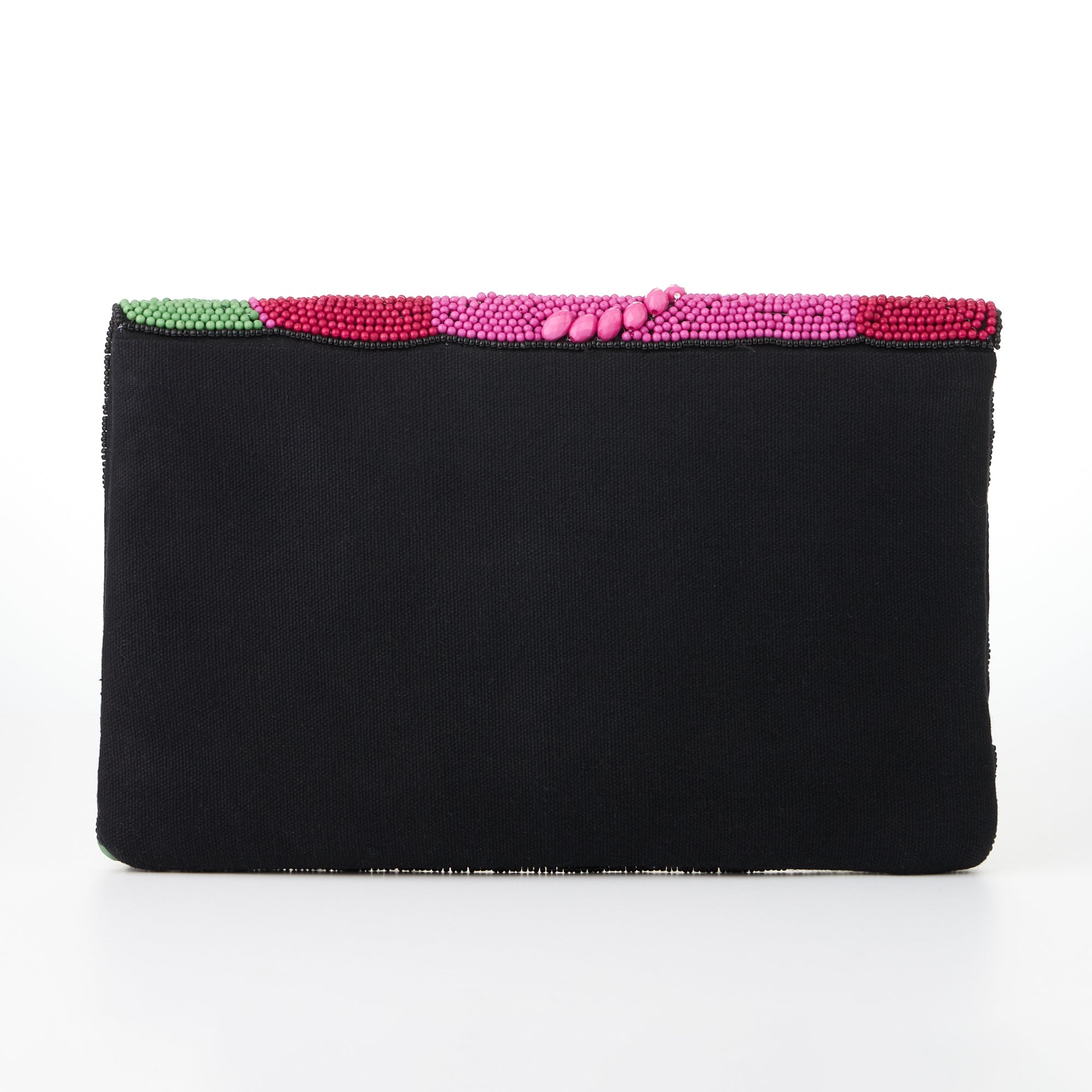 3D Multi-Color Seed Beads Flap Clutch Bag - Frem