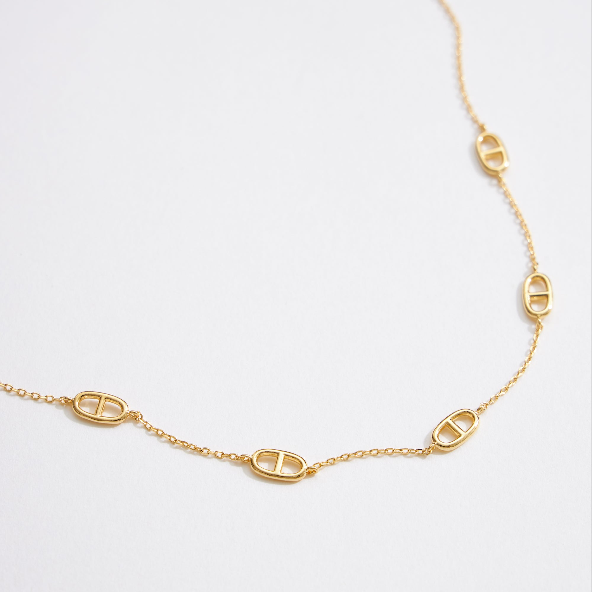 Gold Dipped Mariner Link Chain Necklace - Frem