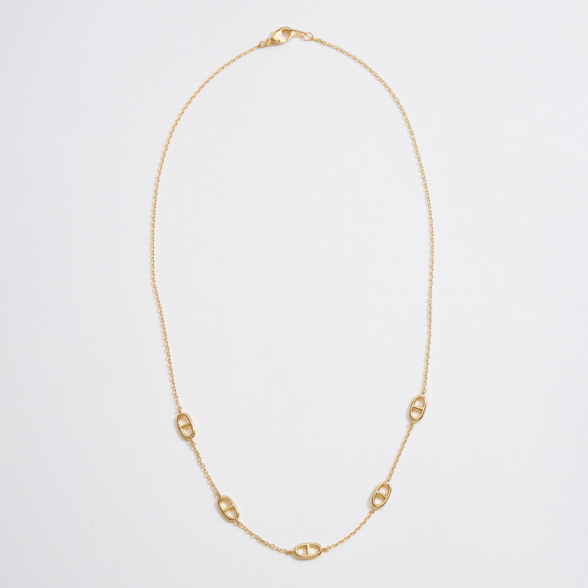 Gold Dipped Mariner Link Chain Necklace - Frem