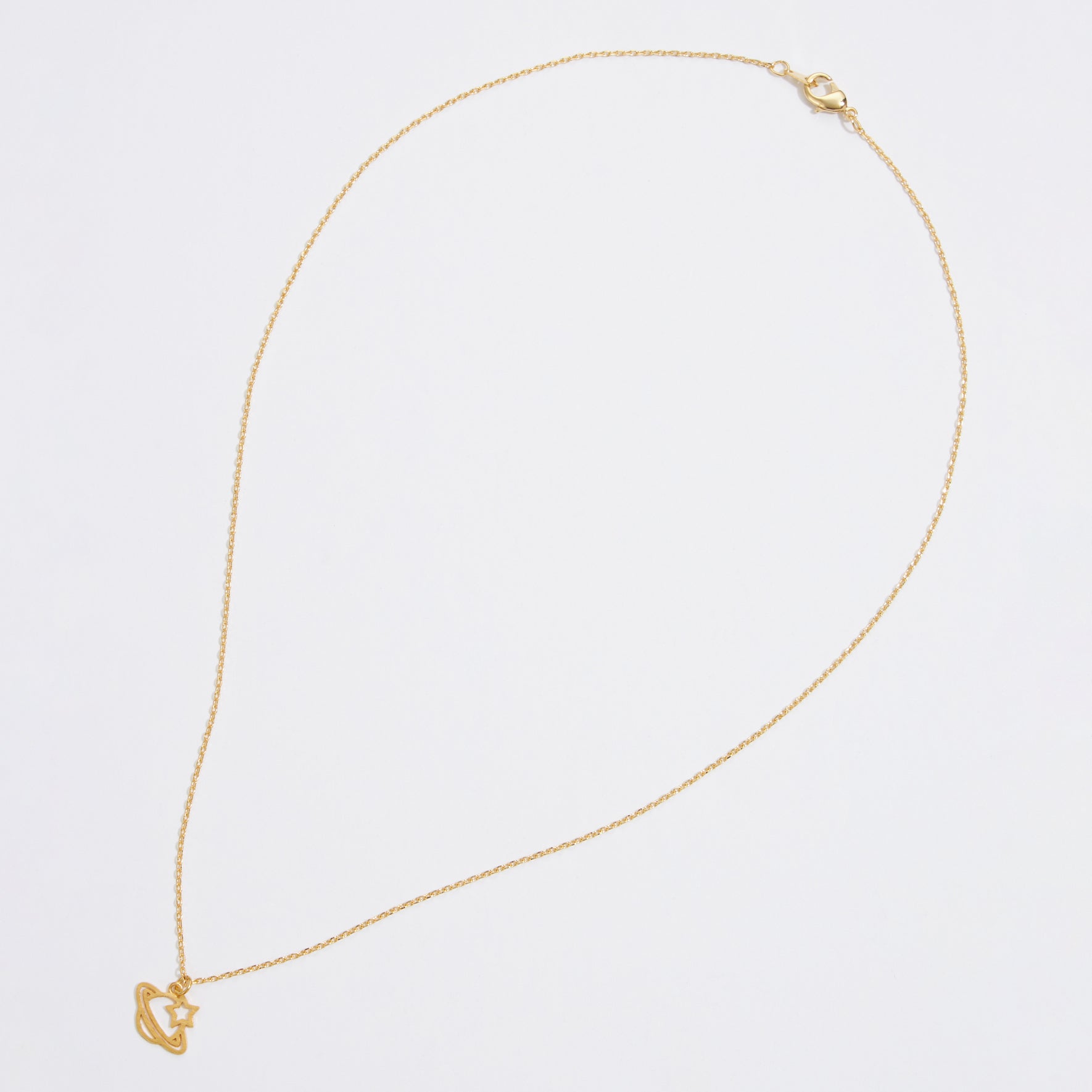 Gold Dipped Brushed Saturn Necklace - Frem