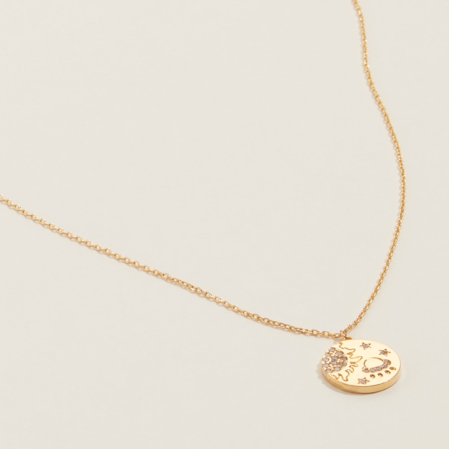 Gold Dipped UFO Pave Pendant Necklace - Frem